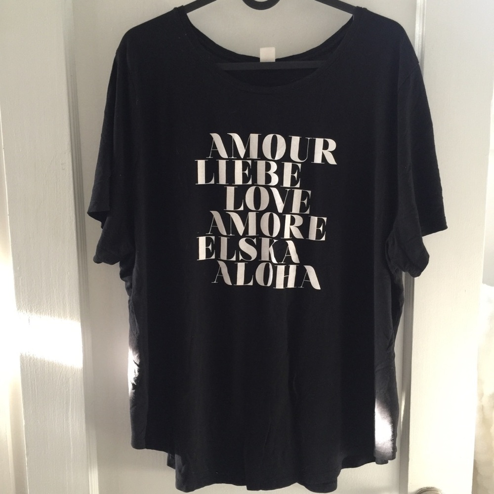 Black Tee with LOVE in diff languages